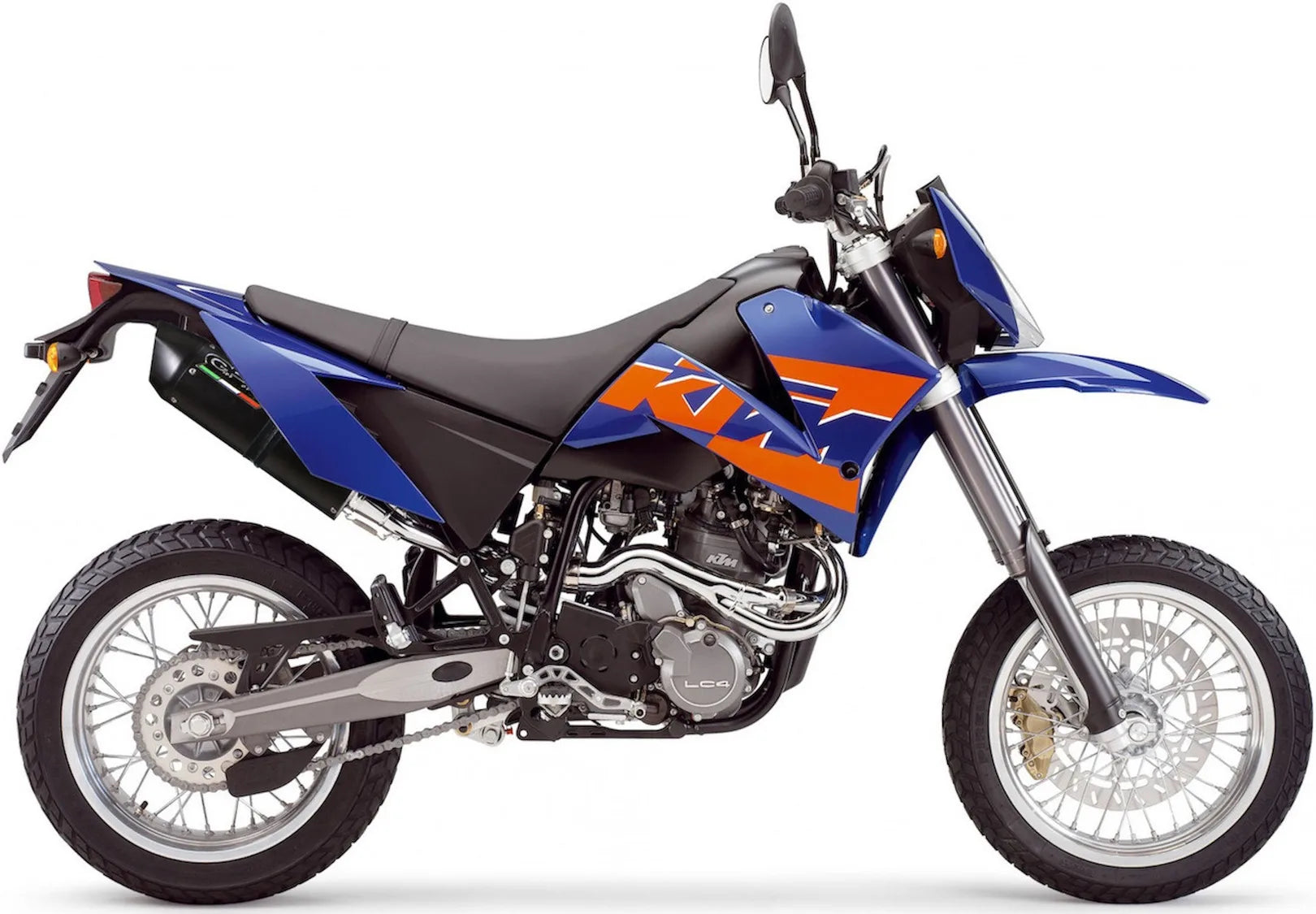 Escape Doble Con Homologación Acústica Furore Aluminio Negro - Gpr Compatible Con Ktm 625 Lc4 Smc (2005-2006)