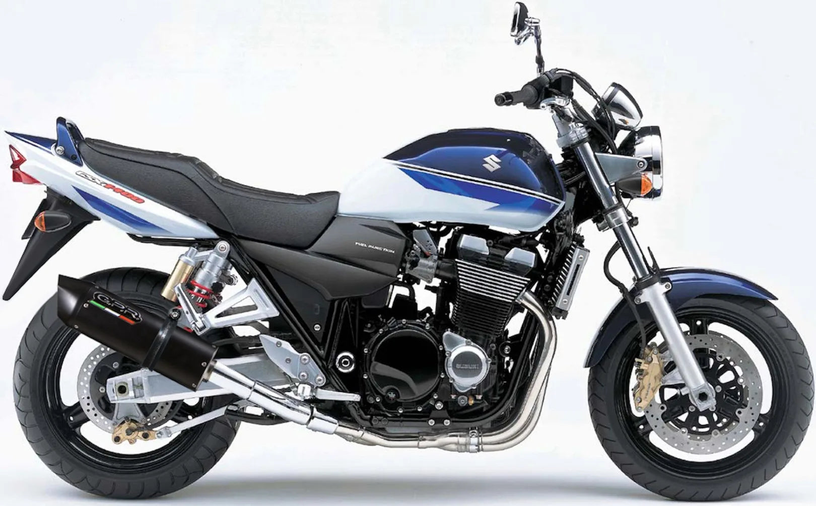 Doble Salida De Escape Con Catalizador Y Homologación Acústica Furore Aluminio Negro - Gpr Compatible Con Suzuki Gsx 1400 (2001-2007)