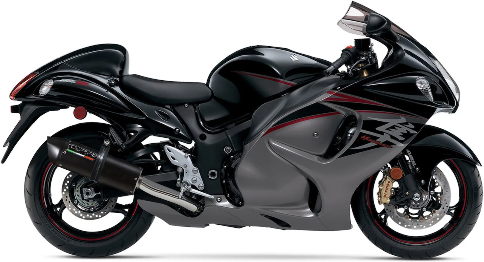 Escape Doble Con Homologación Acústica Furore Aluminio Negro - Gpr Compatible Con Suzuki Hayabusa 1300 (2007-2016)
