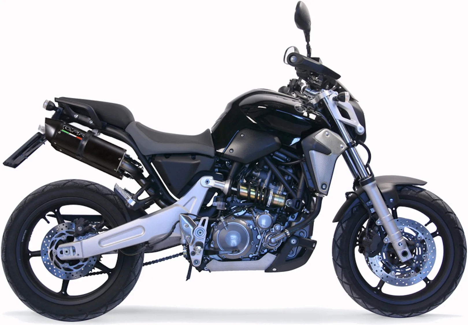 Doble Salida De Escape Con Catalizador Y Homologación Acústica Furore Aluminio Negro - Gpr Compatible Con Yamaha Mt-03 (2006-2013)