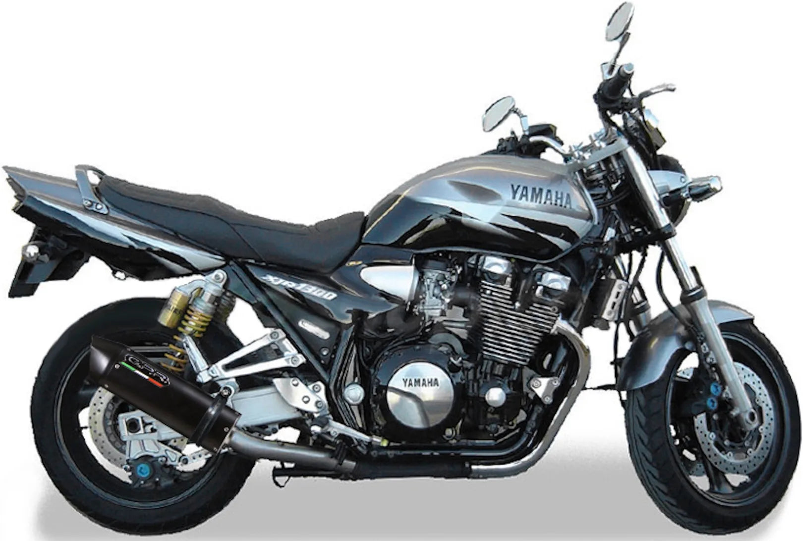 Escape Doble Con Homologación Acústica Furore Aluminio Negro - Gpr Compatible Con Yamaha Xjr 1300 (1999-2006)