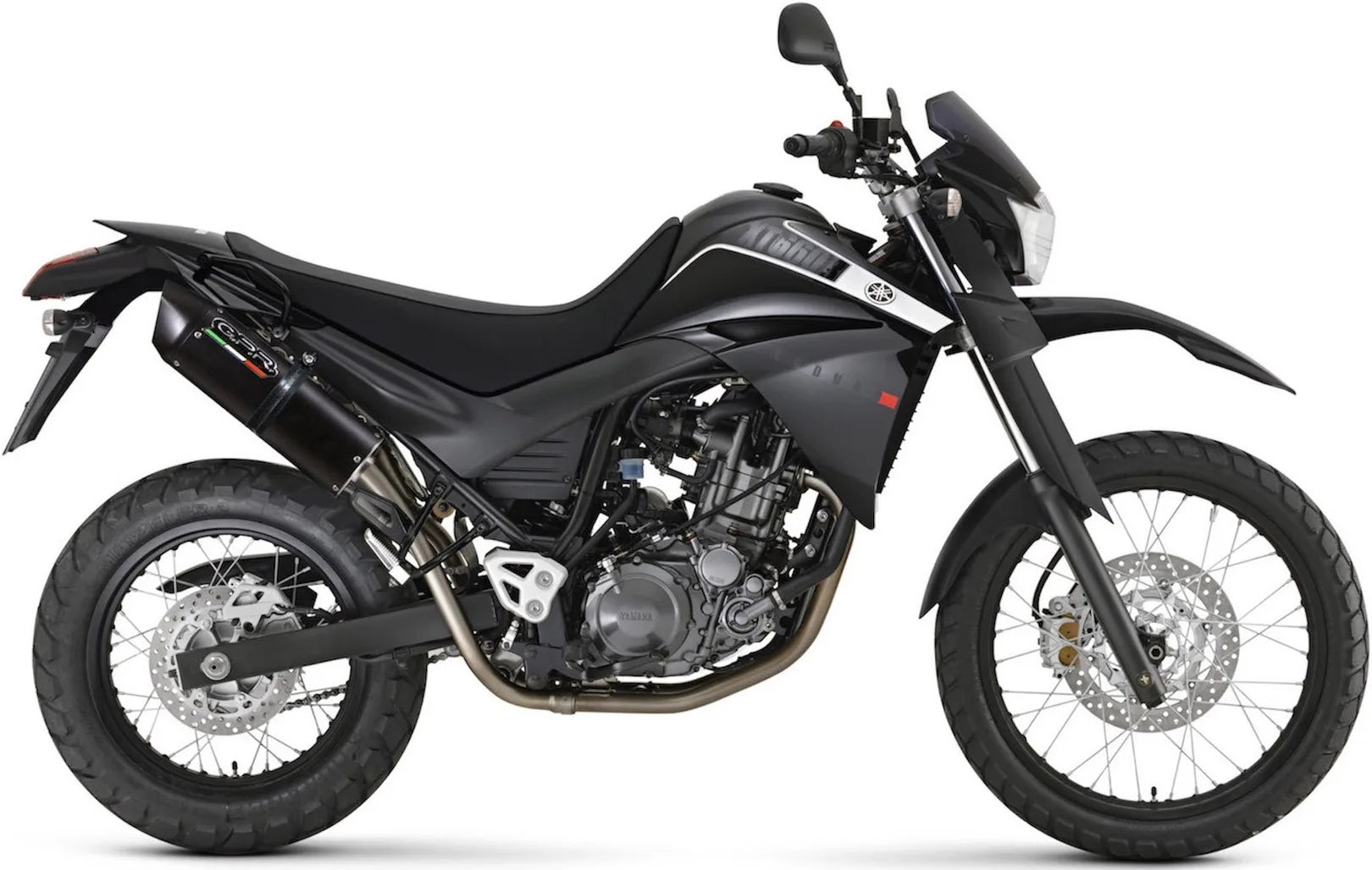 Doble Salida De Escape Con Catalizador Y Homologación Acústica Furore Aluminio Negro - Gpr Compatible Con Yamaha Xt 660 X - R (2004-2014)