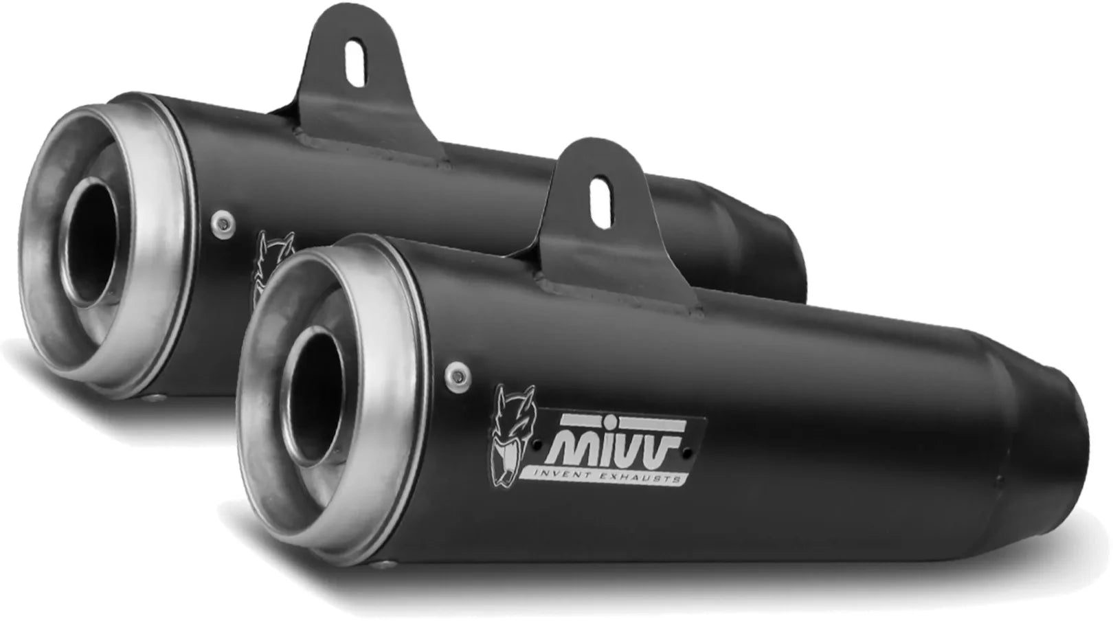 Escape Doble Sin Catalizador Con Homologación Acústica Ghibli Acero Negro - Mivv Compatible Con Moto Guzzi V7 Iii (2017-2020)