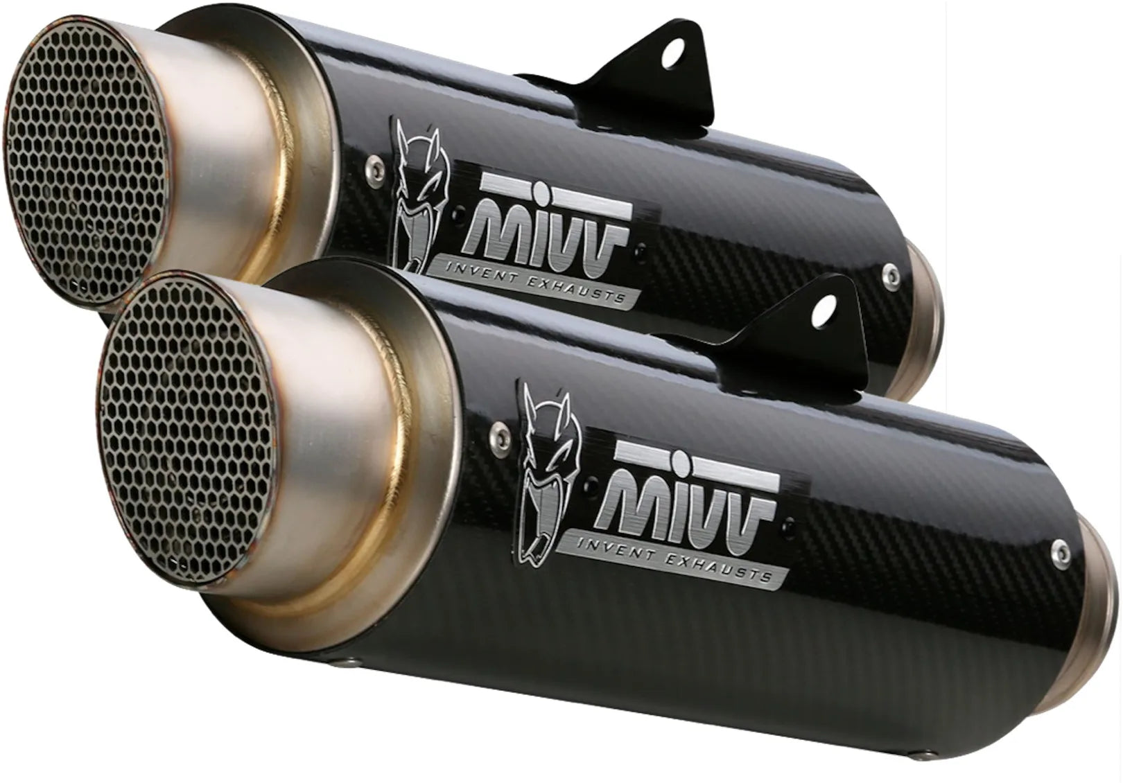 Escape Doble Con Homologación Acústica Gppro Carbono - Mivv Compatible Con Ducati Scrambler 1100 (2018-2020)