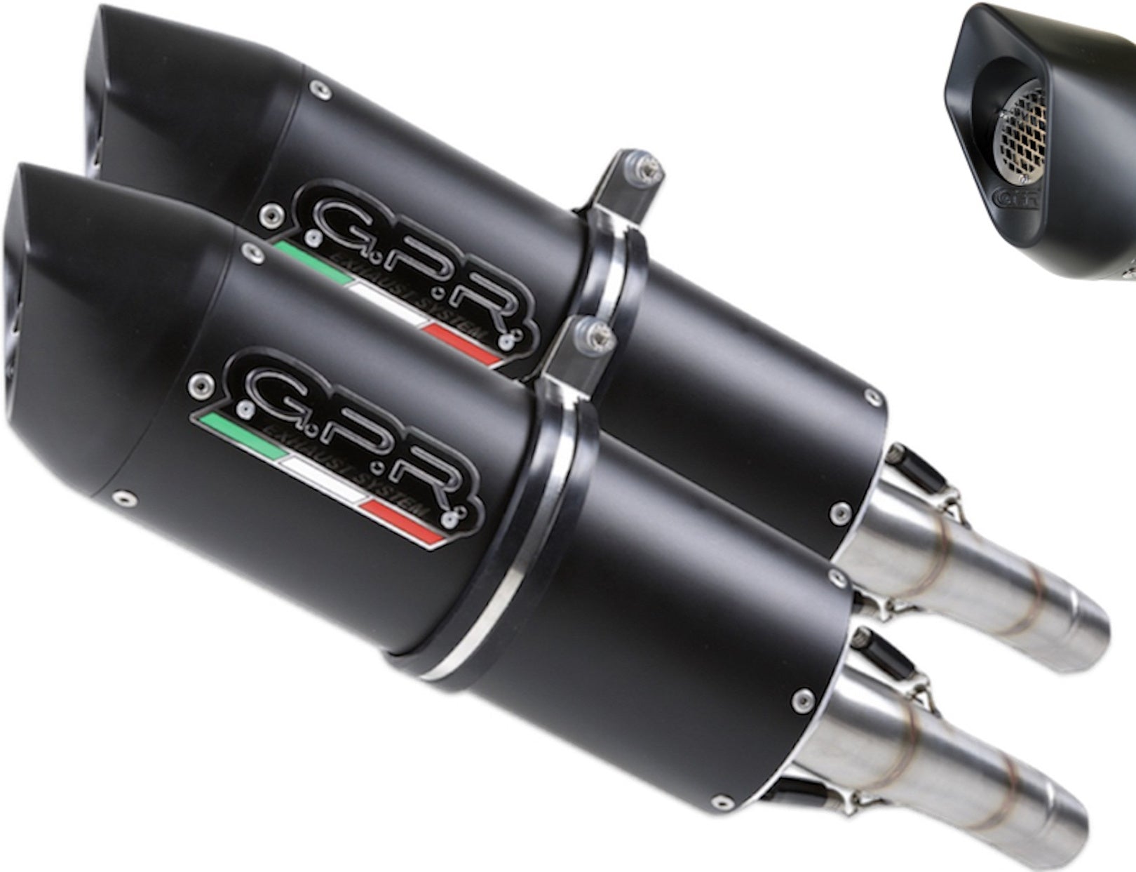 Dual Exhaust System With Sound Certification Furore Evo4 Aluminium Black - Gpr Compatible With Triumph Speed Triple 1050 (2016-2020)