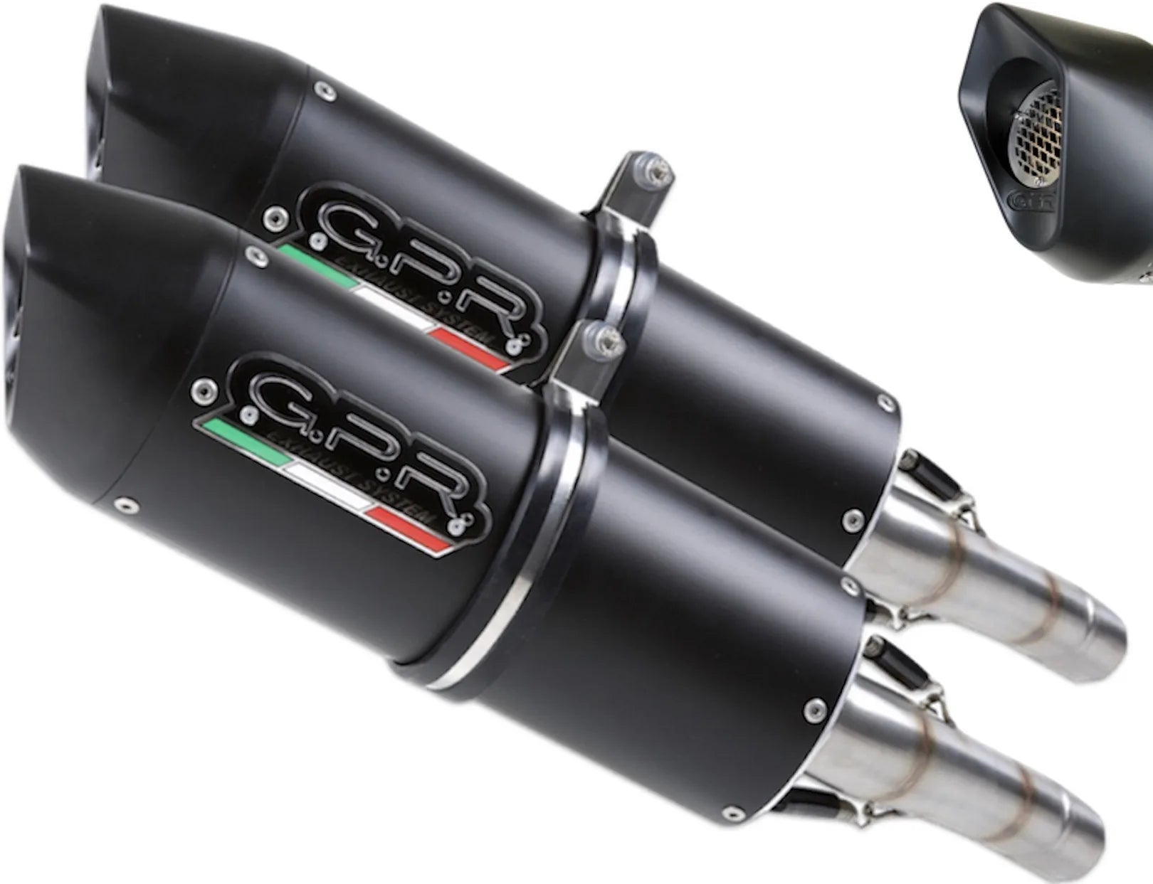 Doble Salida De Escape Con Catalizador Y Homologación Acústica Furore Aluminio Negro - Gpr Compatible Con Kawasaki Zzr 1400 (2017-2022)