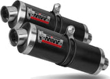 Dual Catalytic Exhaust Tips With Sound Certification Oval Carbon - Mivv Compatible With Yamaha Tdm 900 (2002-2014)