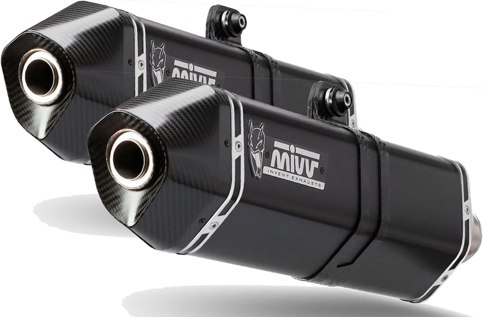Escape Doble Con Homologación Acústica Speed Edge Acero Negro Carbono - Mivv Compatible Con Suzuki Gsx-R 1300 Hayabusa (2008-2017)