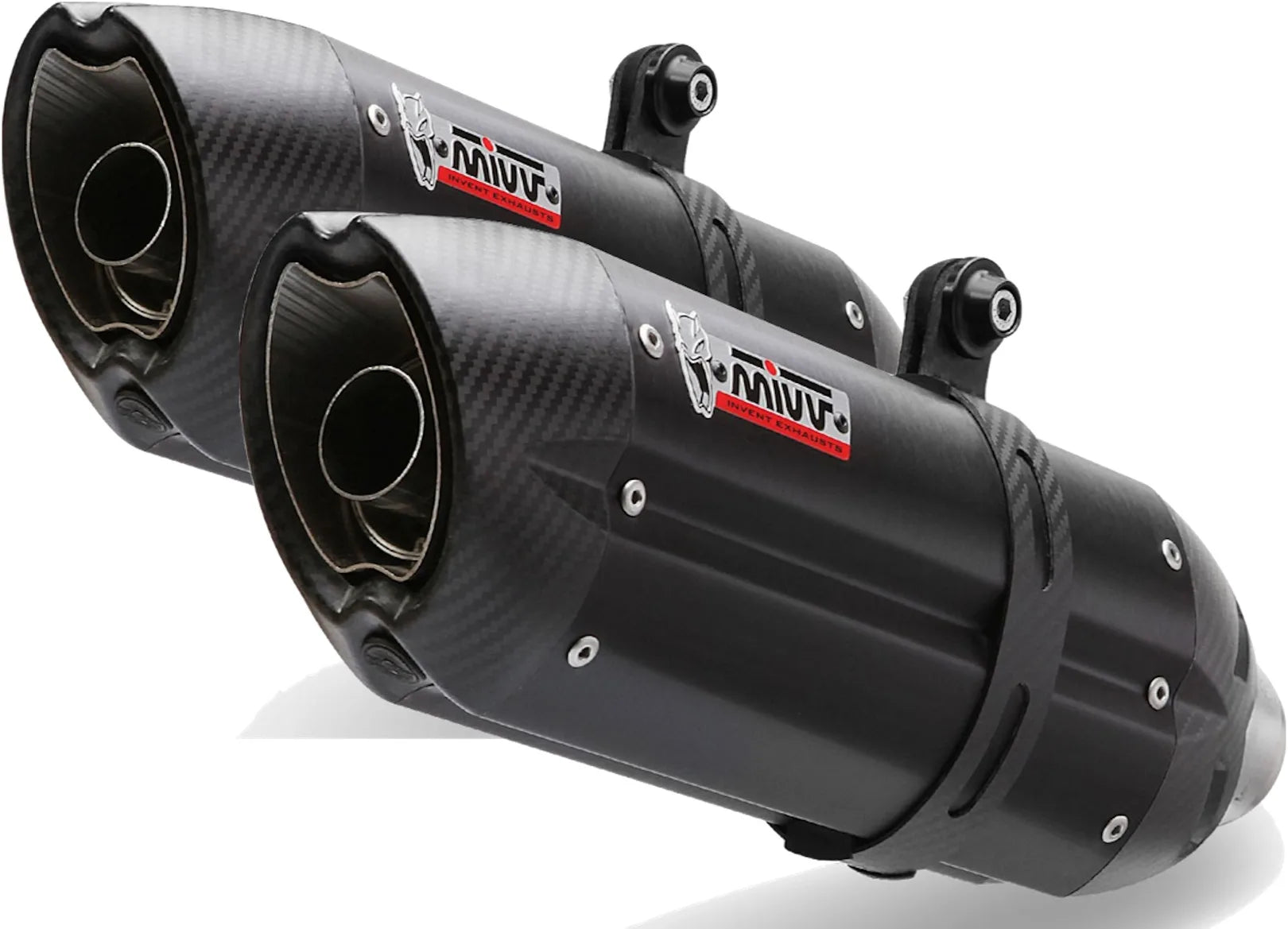 Escape Doble Con Homologación Acústica Suono Acero Negro Carbono - Mivv Compatible Con Kawasaki Z 1000 (2010-2013)