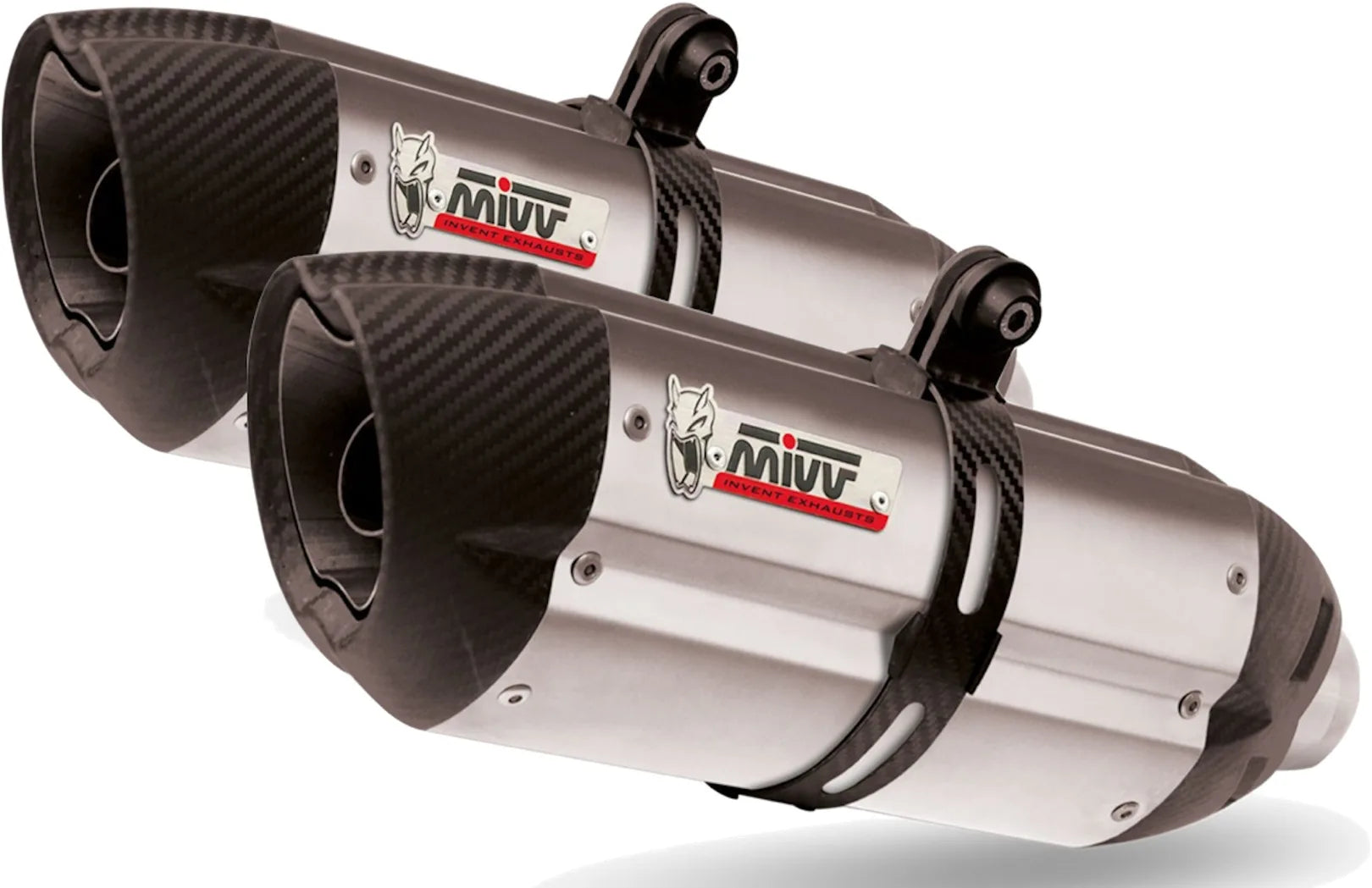 Doble Salida De Escape Con Catalizador Y Homologación Acústica Suono Acero Carbono - Mivv Compatible Con Aprilia Dorsoduro 1200 (2012-2016)
