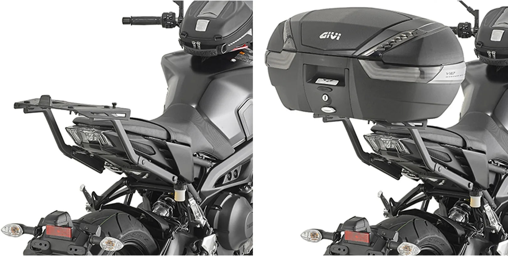 Baúl Monokey Negro 34 Lt Plastico - Givi Compatible Con Yamaha Mt-09 (2017-2020)