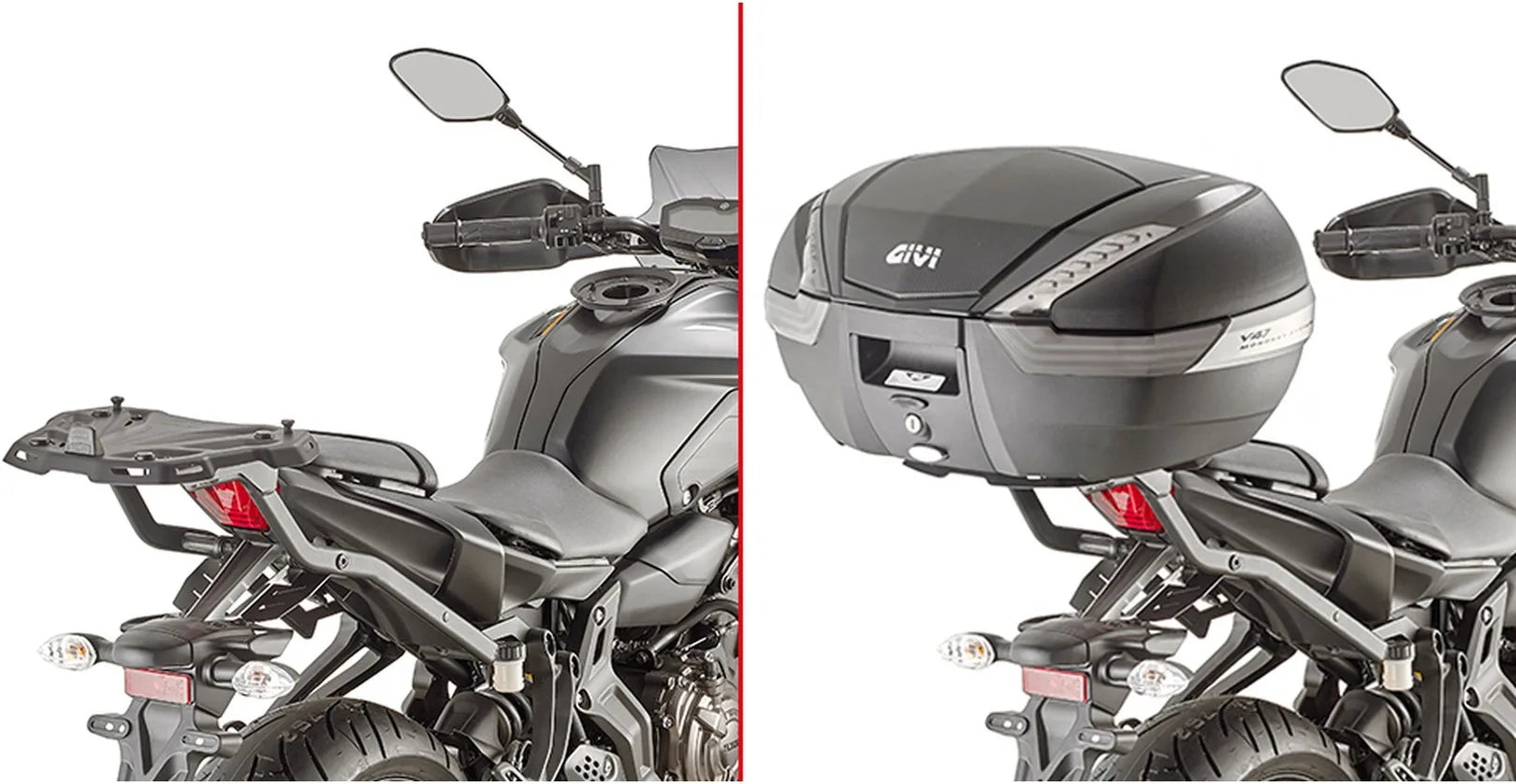 Baúl Monokey Arena Negro 45 Lt Arena Plastico - Givi Compatible Con Yamaha Mt-07 (2018-2020)