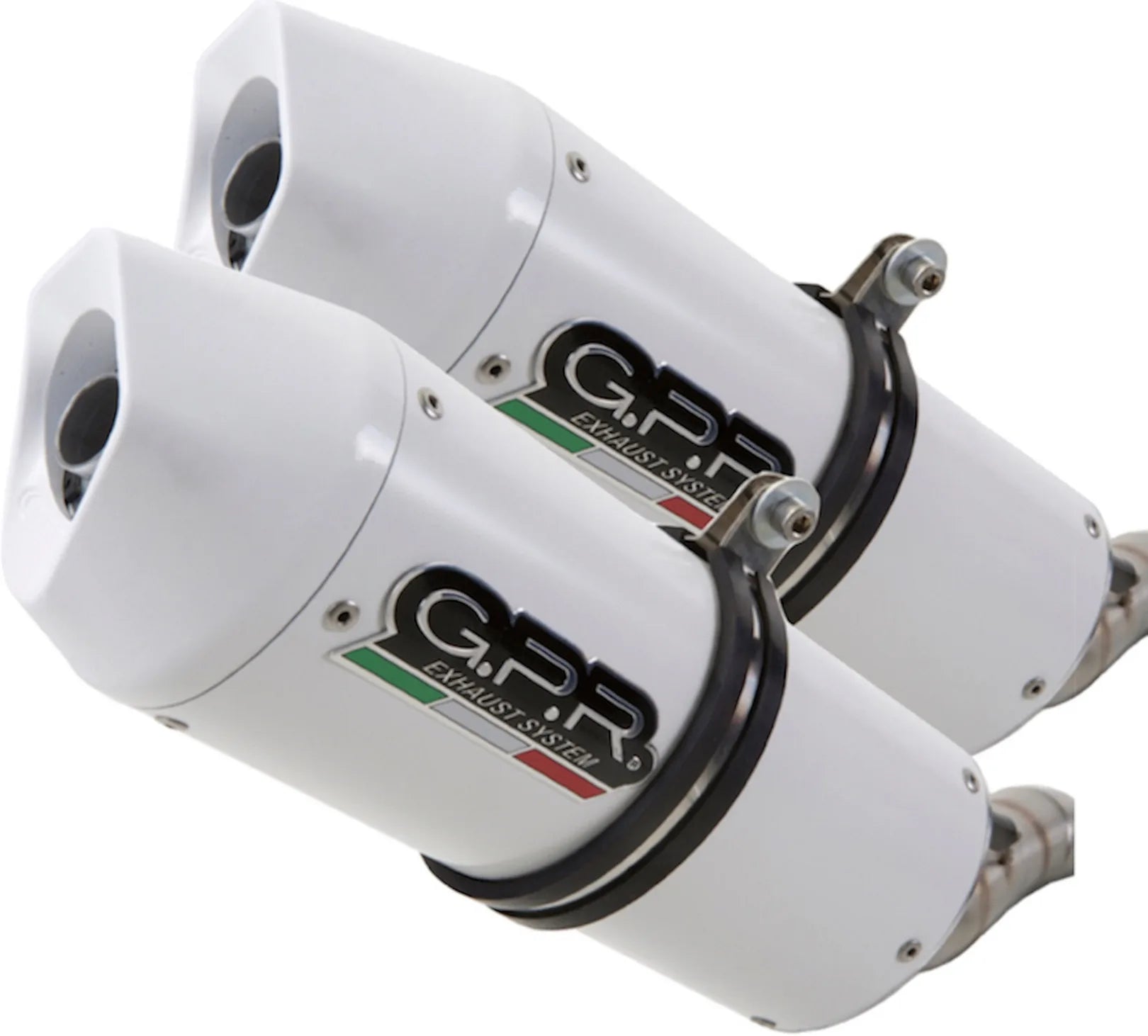Escape Doble Con Homologación Acústica Albus Ceramic Aluminio Blanco - Gpr Compatible Con Husqvarna Te 630 E - Sms - Smr (2010-2014)