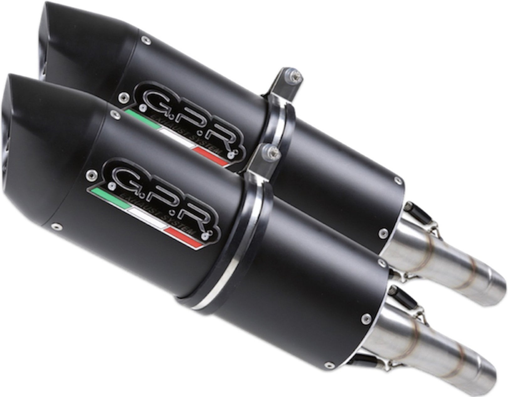 Dual Exhaust System With Sound Certification Furore Aluminium Black - Gpr Compatible With Moto Morini Corsaro 1200 (2005-2011)