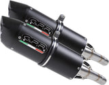 Dual Exhaust System With Sound Certification Furore Aluminium Black - Gpr Compatible With Ducati Monster 696 (2008-2014)