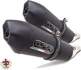 Escape Doble Con Homologación Acústica Gpe Anniversary Titano Negro - Gpr Compatible Con Ducati Hypermotard 1100 - Evo (2007-2012)