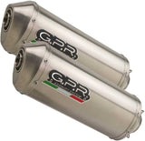 Dual Exhaust System With Sound Certification Satinox Stainless Steel - Gpr Compatible With Cagiva X-Raptor 1000 (2002)