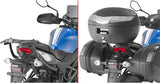 Monolock Black Tech Top Case - 30 Lt Technopolymer - Givi Compatible With Suzuki Sv 650 (2016-2024)