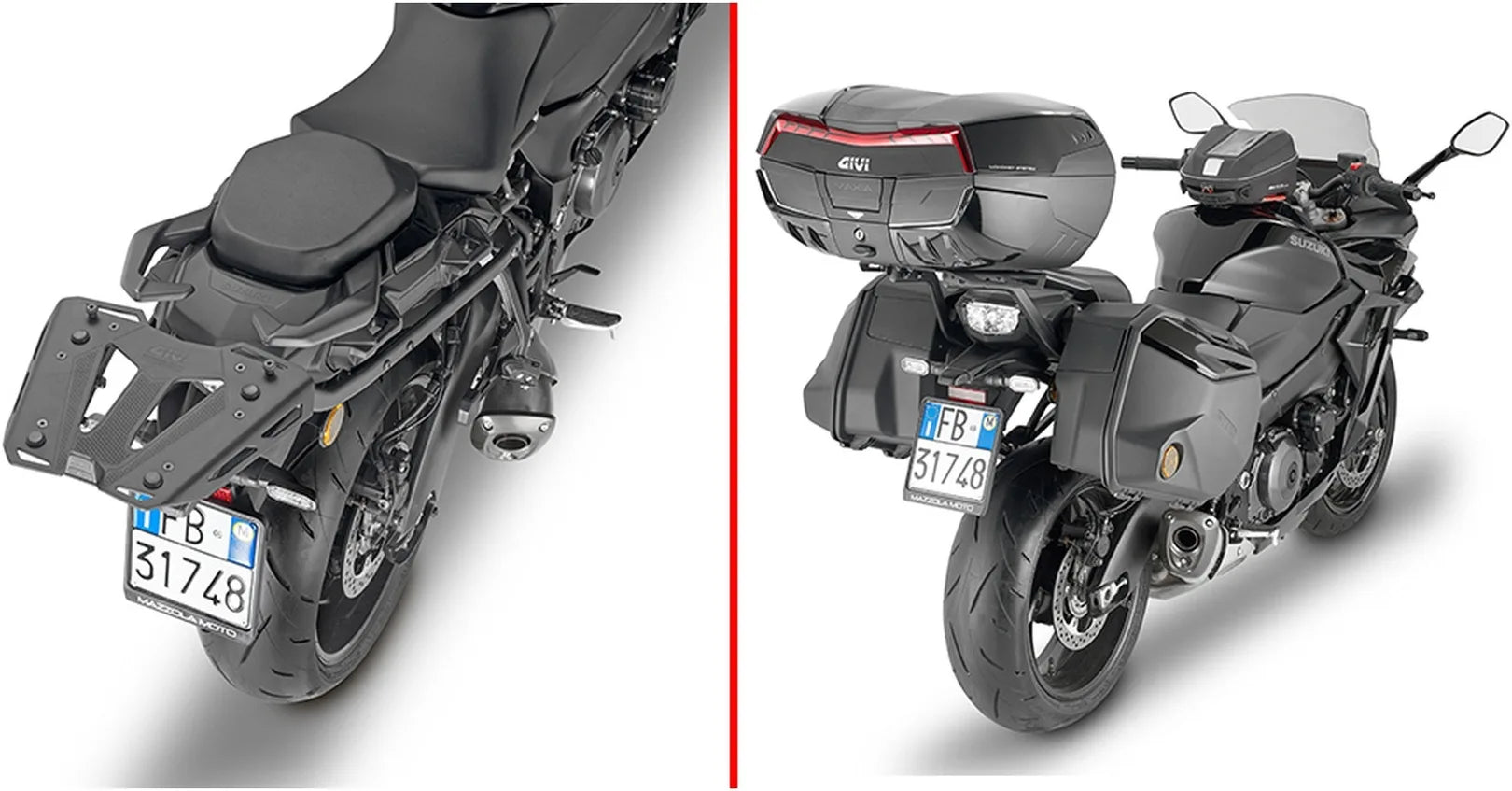 Baúl Monokey Negro 40 Lt Plastico - Givi Compatible Con Suzuki Gsx-S 1000 Gt (2022-2024)