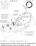 Complete Catalytic Exhaust System With Sound Certification Hand Made Tt Aluminum - Leovince Compatible With Peugeot Squab (1995-1997)