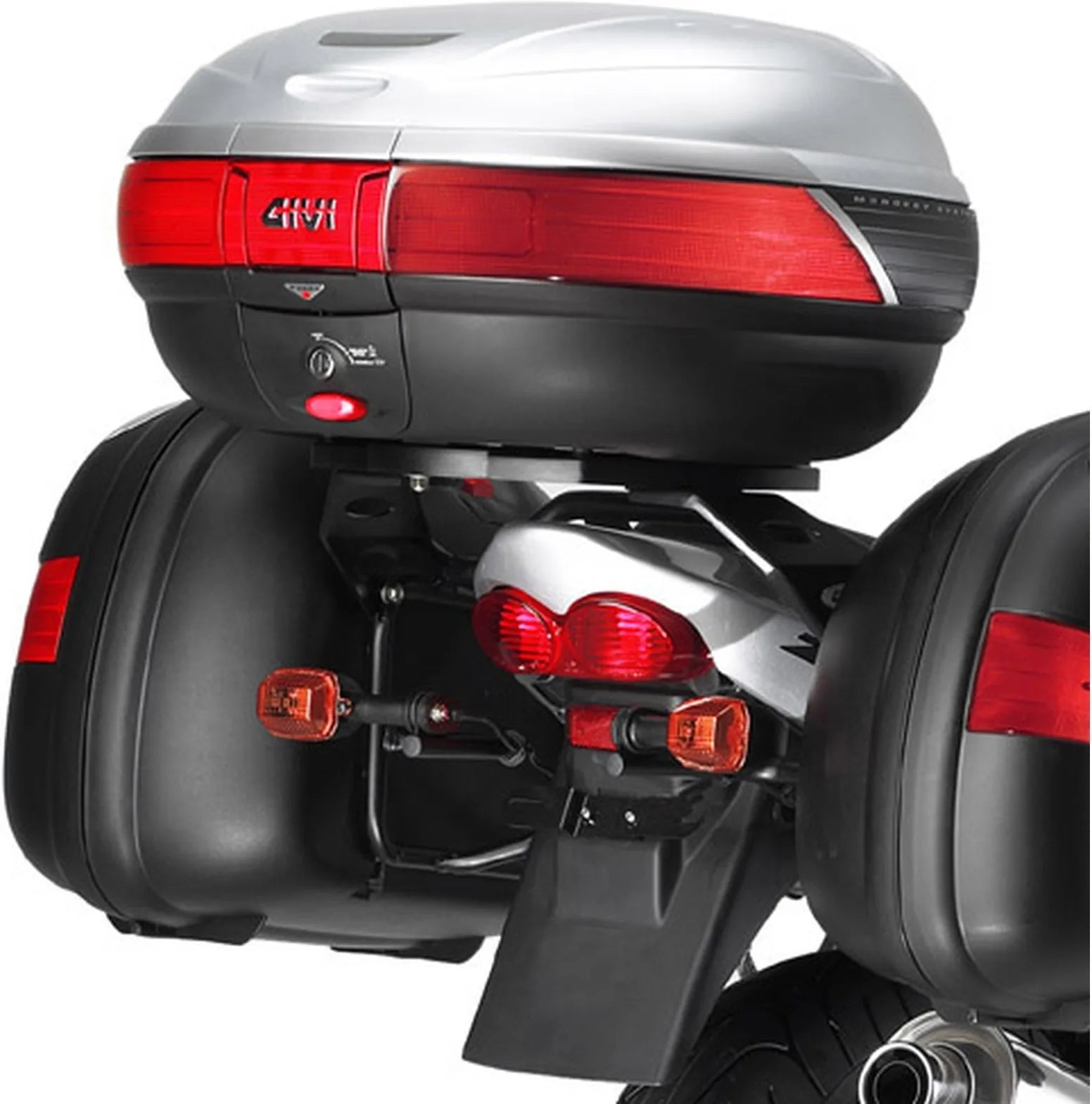 Baúl Monokey Arena Negro 45 Lt Arena Plastico - Givi Compatible Con Suzuki Gsf 1200 Bandit - S (2000-2005)