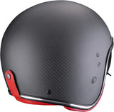 Casco Urban Para Moto Scorpion Exo Belfast Evo Carbon Carbon Fiber Negro Mate Rojo Solid Talla Xl