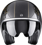 Casco Urban Para Moto Scorpion Exo Belfast Evo Carbon Carbon Fiber Negro Oro Zippy Talla Xl