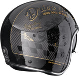 Casco Urban Para Moto Scorpion Exo Belfast Evo Carbon Carbon Fiber Negro Oro Zippy Talla Xl
