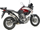 Tubo De Escape Con Homologación Acústica Lv One Evo Acero Fondo Carbono - Leovince Compatible Con Honda Xl 700 V Transalp (2008-2013)