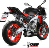 Sistema De Escape Completo Con Catalizador Y Homologación Acústica Delta Race Acero Carbono - Mivv Compatible Con Aprilia Tuono 660 (2021-2024)
