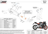 Sistema De Escape Completo Sin Catalizador Y Sin Homologación Acústica Delta Race Acero Negro Carbono - Mivv Compatible Con Aprilia Rs 660 (2020-2024)