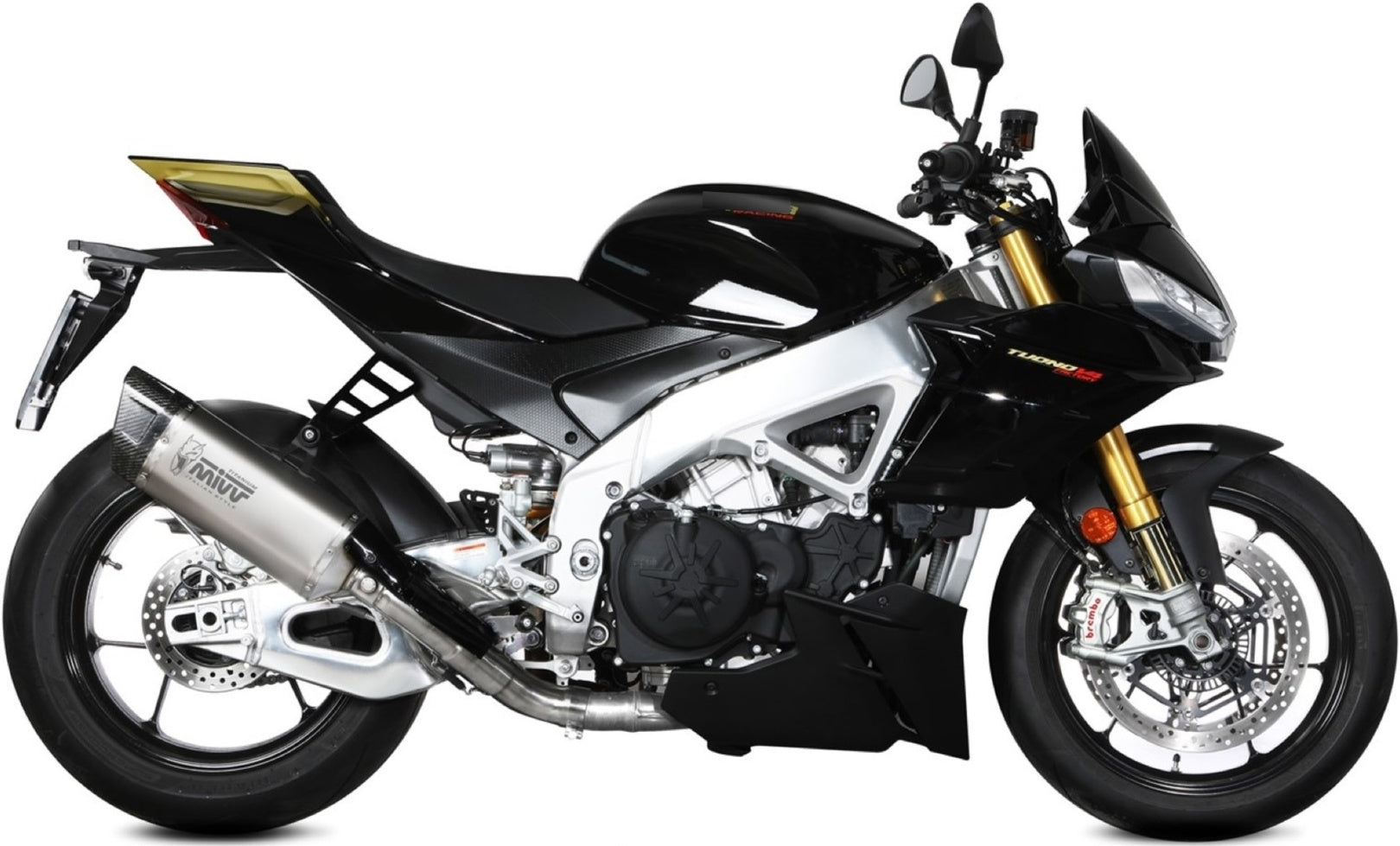 Non-Catalytic Exhaust Tip With Sound Certification Sr-1 Titanium - Mivv Compatible With Aprilia Tuono V4 1100 (2021-2024)