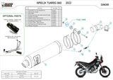 Tubo De Escape Con Homologación Acústica Dakar Acero - Mivv Compatible Con Aprilia Tuareg 660 (2022-2024)