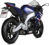Sistema De Escape Completo Sin Catalizador Y Con Homologación Acústica Delta Race Acero Negro Carbono - Mivv Compatible Con Aprilia Rs 125 (2021-2024)