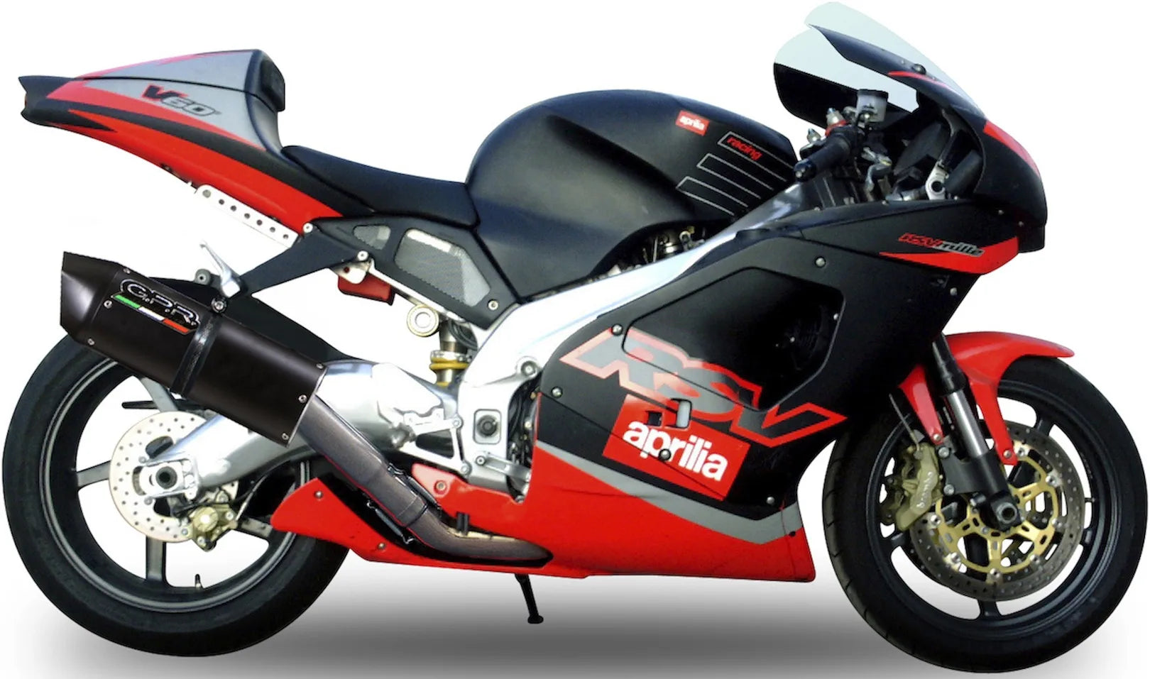 Tubo De Escape Con Homologación Acústica Furore Aluminio Negro - Gpr Compatible Con Aprilia Rsv 1000 - Sp (1998-2003)