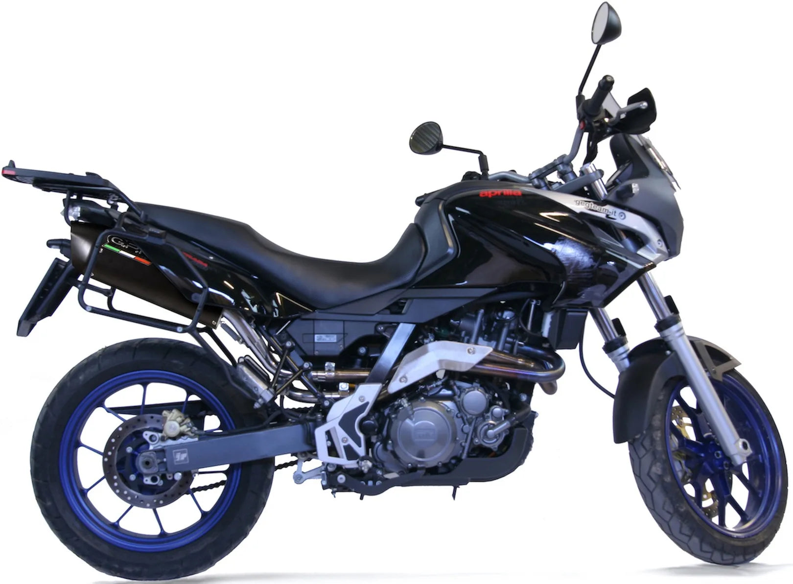 Escape Doble Con Homologación Acústica Furore Aluminio Negro - Gpr Compatible Con Aprilia Pegaso 650 Strada (2005-2009)