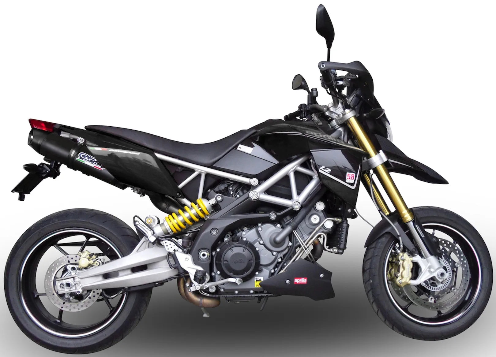 Escape Doble Con Homologación Acústica Furore Aluminio Negro - Gpr Compatible Con Aprilia Dorsoduro 750 (2008-2016)