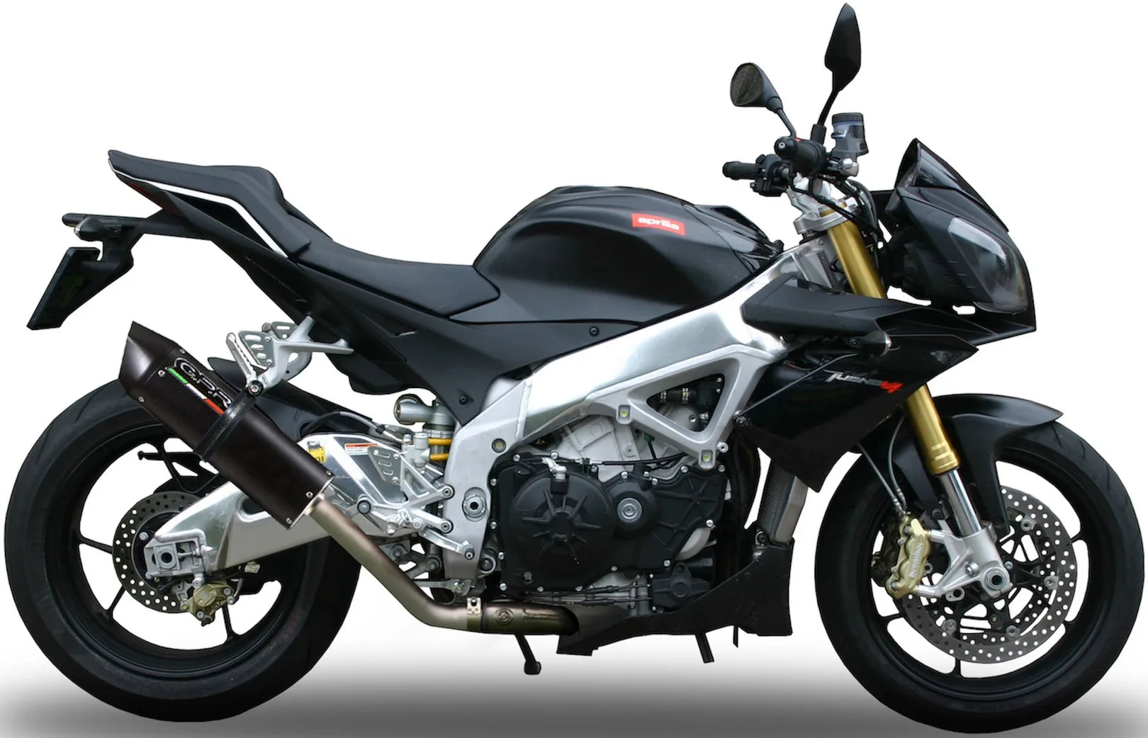 Sistema De Escape Completo Con Catalizador Y Homologación Acústica Furore Aluminio Negro - Gpr Compatible Con Aprilia Tuono V4 R - Std - Aprc 1000 (2011-2014)