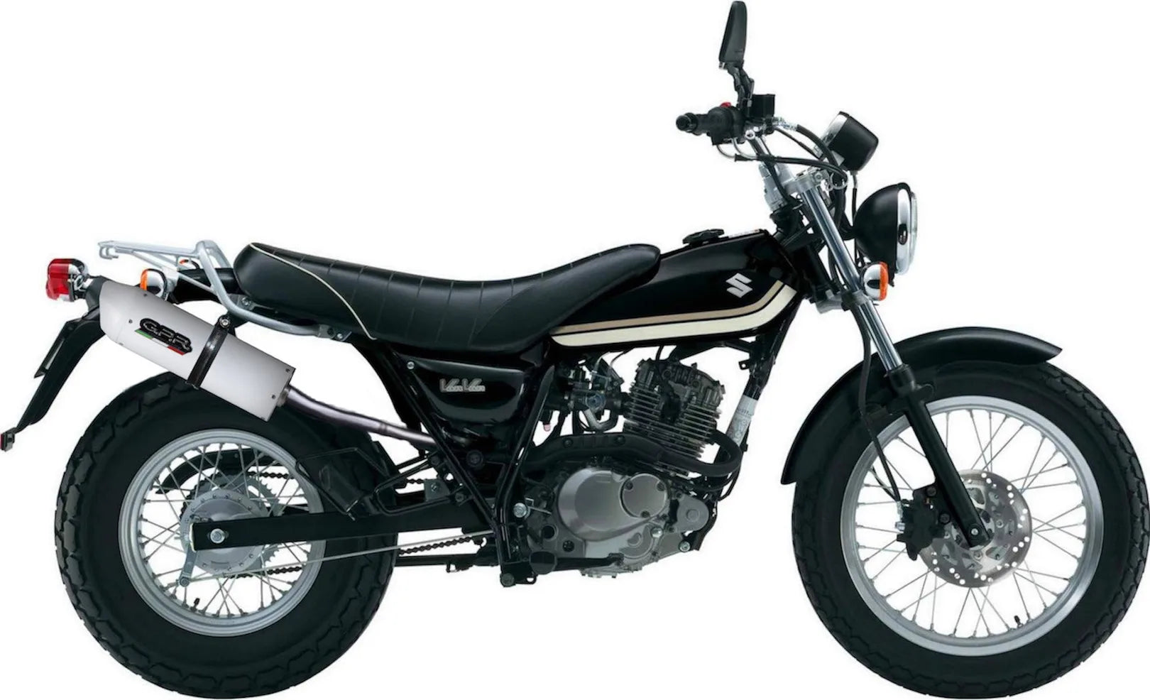 Tubo De Escape Con Catalizador Y Homologación Acústica Albus Ceramic Aluminio Blanco - Gpr Compatible Con Suzuki Rv 125 Van (2003-2017)