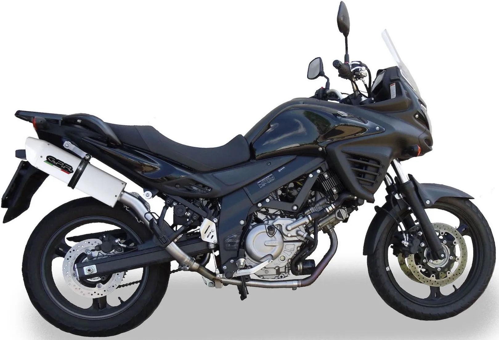 Tubo De Escape Con Homologación Acústica Albus Ceramic Aluminio Blanco - Gpr Compatible Con Suzuki V-Strom Dl 650 (2012-2016)