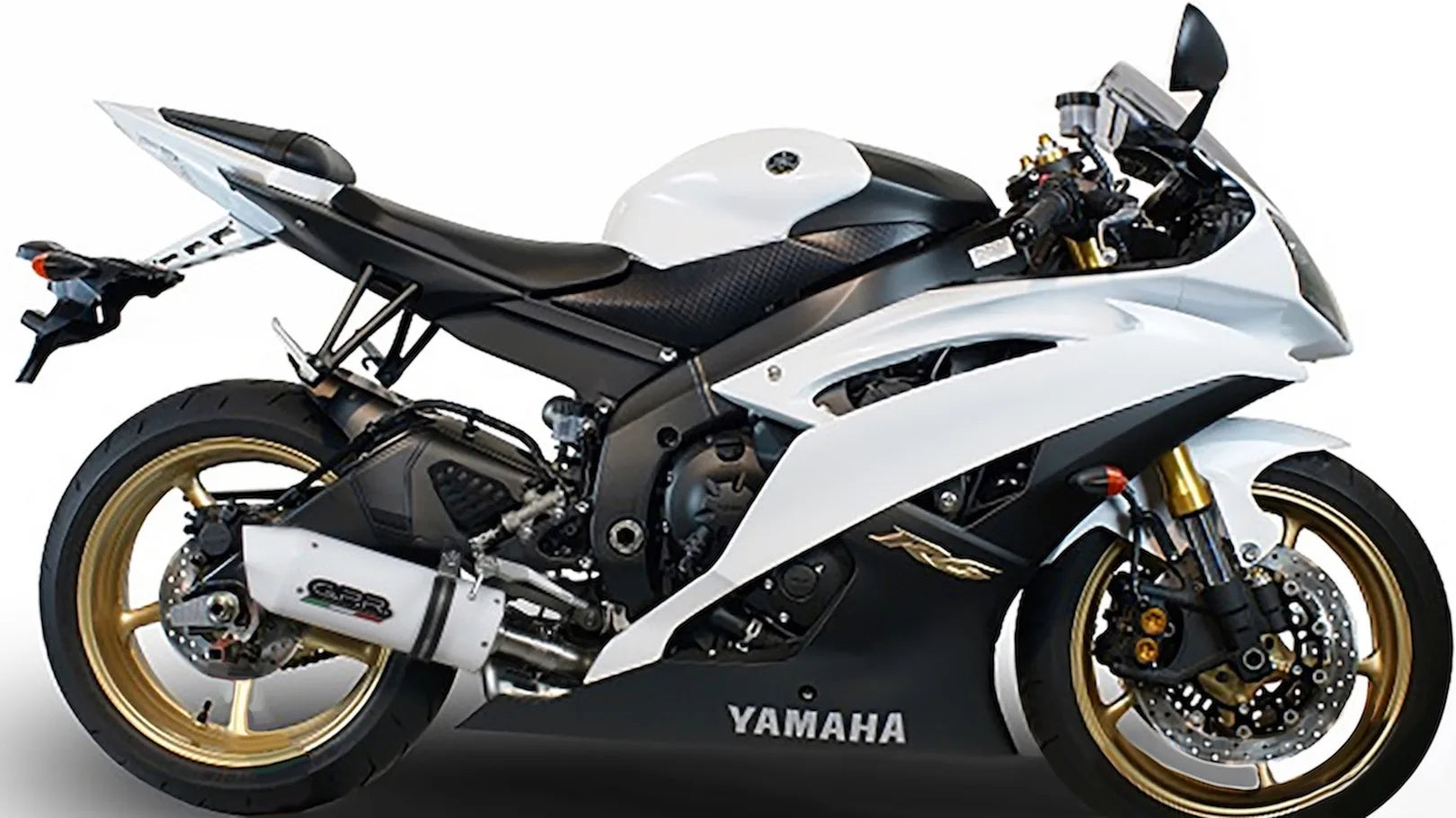 Tubo De Escape Con Homologación Acústica Albus Ceramic Aluminio Blanco - Gpr Compatible Con Yamaha Yzf-R6 (2006-2020)