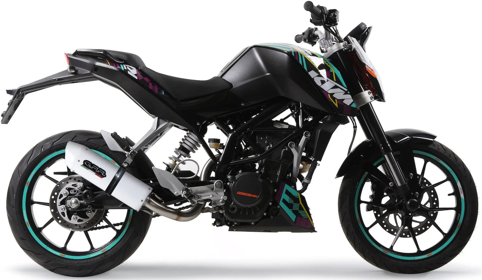 Tubo De Escape Con Catalizador Y Homologación Acústica Albus Ceramic Aluminio Blanco - Gpr Compatible Con Ktm 200 Duke (2012-2016)