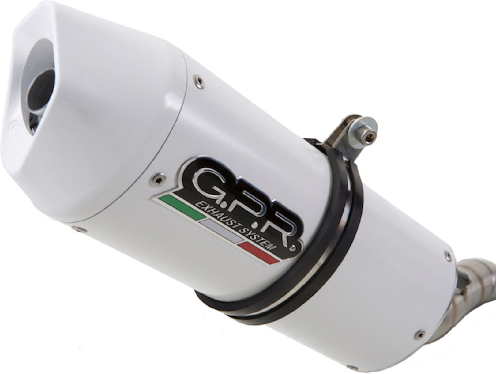 Catalytic Exhaust Tip With Sound Certification Albus Ceramic White Aluminium - Gpr Compatible With Mv Agusta Brutale 800 (2012-2016)