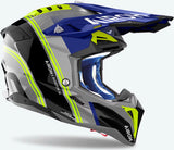 Casco Off-Road Para Moto Airoh Aviator 3 - Av3H18 Hpc Carbon Azul Gloss Hima Talla M