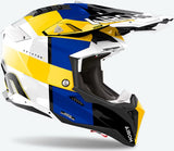 Off-Road Motorcycle Helmet Airoh Aviator 3 - Av3M18 Hpc Carbon Blue Yellow Glossy Monarch Size Xxl