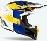 Casco Off-Road Para Moto Airoh Aviator 3 - Av3M18 Hpc Carbon Azul Amarillo Gloss Monarch Talla L