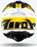 Casco Off-Road Para Moto Airoh Aviator 3 - Av3M18 Hpc Carbon Azul Amarillo Gloss Monarch Talla Xs
