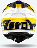 Off-Road Motorcycle Helmet Airoh Aviator 3 - Av3M18 Hpc Carbon Blue Yellow Glossy Monarch Size Xxl
