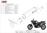 Tubo De Escape Con Homologación Acústica Speed Edge Acero Negro Carbono - Mivv Compatible Con Bmw F 800 Gt (2009-2020)