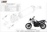 Tubo De Escape Con Homologación Acústica Oval Carbono Carbono - Mivv Compatible Con Bmw F 700 Gs (2012-2017)